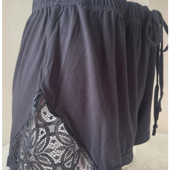 YOUMITA S black lace short bralette lounge sleep pajama set NWT B110 - Picture 2 of 3